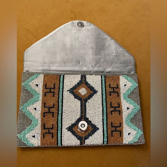 From St. Xavier Beaded Clutch Tribal Print - Picture 3 of 9